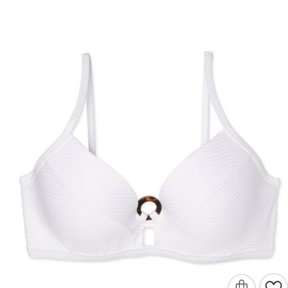 Lightly Lined Ribbed Tortoise  Bikini swimsuit Top - Picture 5 of 8